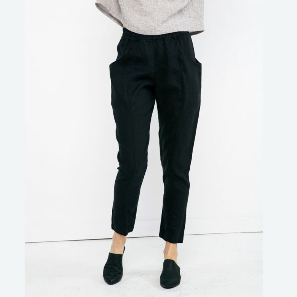 ES Clyde Work Pant in Black Midweight Linen